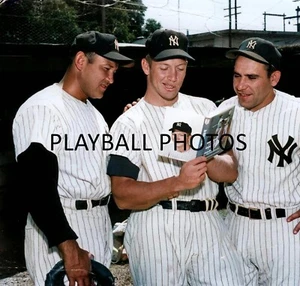 Mickey Mantle & Yogi Berra-NY Yankees 8x10 Colorized Print-FREE SHIPPING
