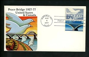 US FDC #1721 Sarzin 1977 Buffalo NY Peace Bridge Canada #737 - Picture 1 of 2