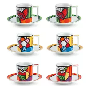 Britto, Set 6 Tazze Caffè con Piattino, Porcellana - Foto 1 di 2