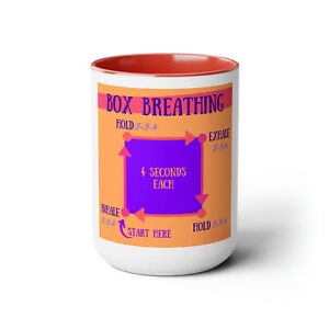 Box Breathing Two-Tone Coffee Mugs, 15oz