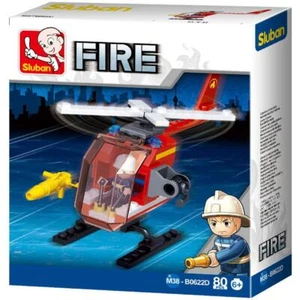 Sluban Kids Fire Helicopter Building Blocks Building Toy 80 Pcs set - Picture 1 of 2