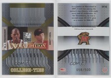2007 Donruss Elite Extra Edition College Ties Gold Brett Cecil DJ Strawberry
