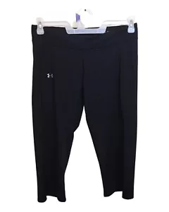 Under Armour Compression Capri Women's Black Stretch Workout Pants Size - Picture 1 of 5