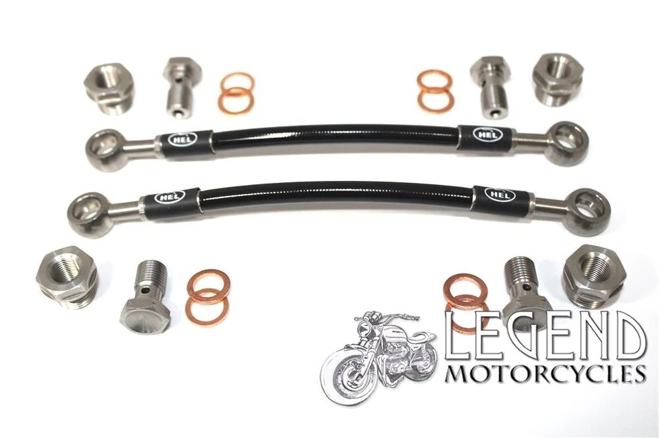 HEL Braided Cam Oil Link Pipe Kit Black GSXR750 GSXR1100 GSF600 GSF1200 Hose - Image 1 of 1