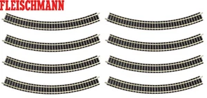 Fleischmann N 9125-S Gebogenes Gleis R2, 45° (8 Stück) - NEU - Picture 1 of 1