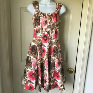 Maggy London Multicolor Pink Floral A-Line Dress Women’s Size 2 Fit & Flare  - Picture 1 of 10