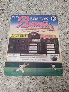 1949 Boston Braves vs. Chicago Cubs Program and Scorecard Scored - Picture 1 of 10