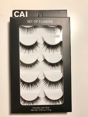 JUEGO DE 5 PESTAÑAS CAI BEAUTY NYC INCLUYE RED DE PEGAMENTO PARA PESTAÑAS CON 0,04 OZ #20138 Foto 1 de 2