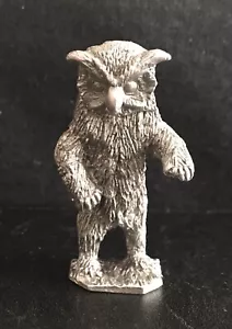 Statua statuina metallo argento orso gufo becco peltro dungeons & dragons U - Foto 1 di 3