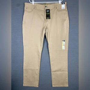 Lee Extreme Motion Jeans Men's 42x32 Tan Straight Fit Tapered Leg Stretch - Picture 1 of 11