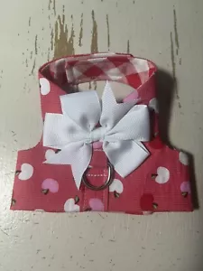 Handmade Dog Harness vest apples red plaid XXS - 3065 - Picture 1 of 1