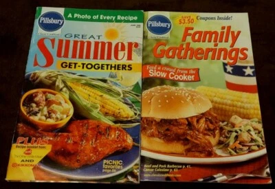 2 Pillsbury Classic Cookbooks GREAT SUMMER GET-TOGETHERS  + FAMILY GATHERINGS - Image 1 of 3