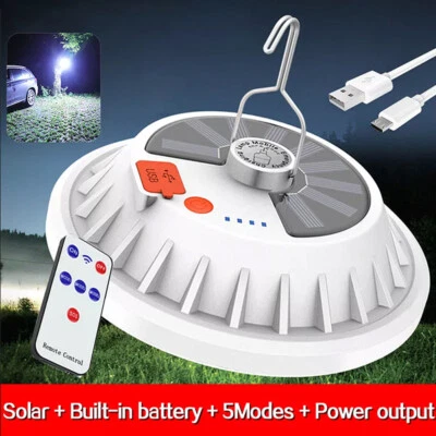 MARKENLOS LED Solarleuchte USB Outdoor Camping Lampe Aufladbar Laterne Akku Zelt Licht