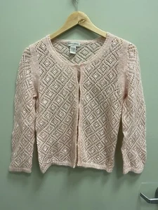 Banana Republic Women’s Pink Mohair Sequin Sweater Cardigan Size Small - Picture 1 of 9