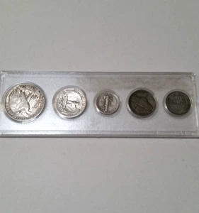 1943 Mint Set, Walking Liberty Half Washington Mercury Dime Jefferson Wheat Cent - Picture 1 of 8