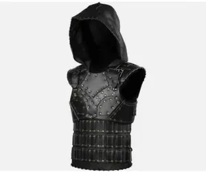 VENTA FIN DE SEMANA Caballero Medieval Vikingo Cuero SCA Armadura con Capucha Cosplay Disfraz - Imagen 1 de 3