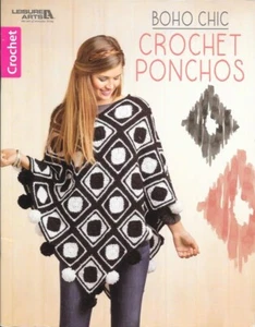 Boho Chic Crochet pattern leaflet. 7 Ponchos to Crochet. Leisure Arts Leaflet - Picture 1 of 2