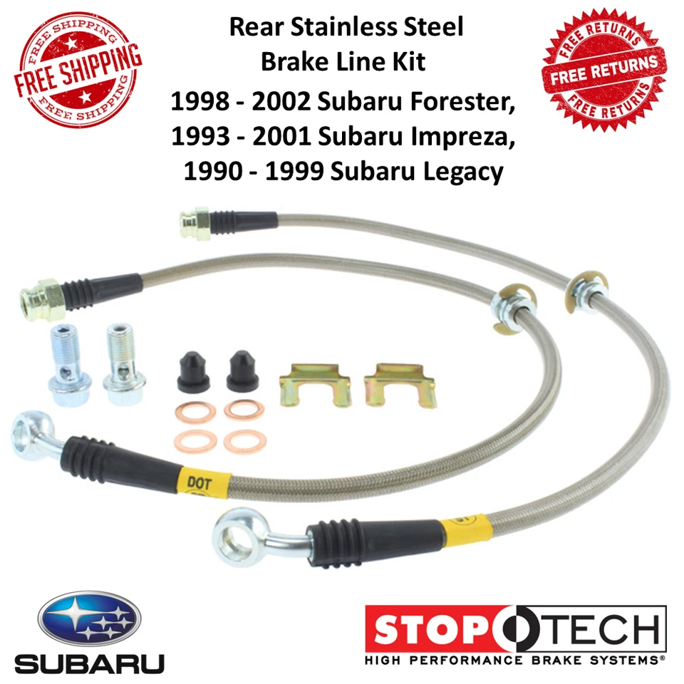 Líneas de freno traseras de acero centradas StopTech para 90-02 Subaru Legacy Impreza Forester Foto 1 de 4