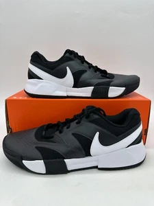Nike Court Lite 4 Men's Size 14 Black White Tennis Leather Shoes FD6574 001 - Picture 1 of 6