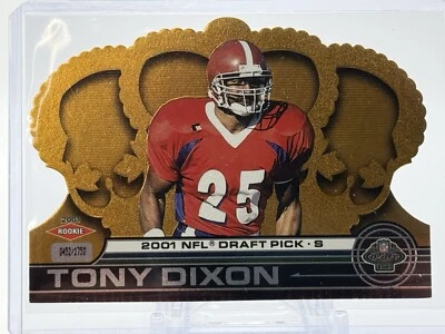 2001 Pacific Crown Royale TONY DIXON #171 Rookie /1750 Alabama - Cowboys - Image 1 of 3