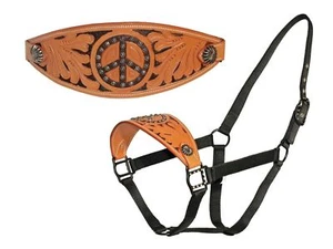 Tahoe Tackj Silverado Series Peace Sign Nylon Horse Bronc Halter - Imagen 1 de 4