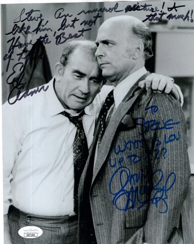 ED ASNER+GAVIN MACLEOD HAND SIGNED 8x10 PHOTO    SIGNED BY BOTH   TO STEVE   JSA Cover