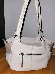 The Sak Hobo Handbag Off White Leather Handbag Tote - Picture 1 of 18