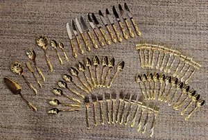 RETRONEU 18/8 STAINLESS STEPHANIE FLATWARE SET GOLD 66 PIECES @@@@@@@@@@@@@@@@@@ - Picture 1 of 6