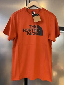 The North Face Orange T-Shirt Men's Small Logo Tee Shirt 100% Cotton Brand New - Picture 1 of 10