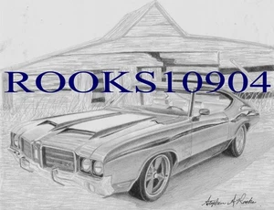 1971 Oldsmobile 442 MUSCLE CAR ART PRINT - Picture 1 of 1