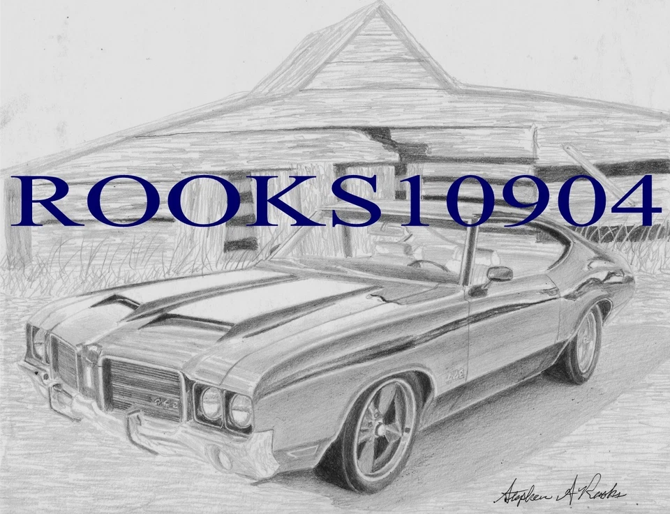 1971 Oldsmobile 442 MUSCLE CAR ART PRINT - Image 1 of 1