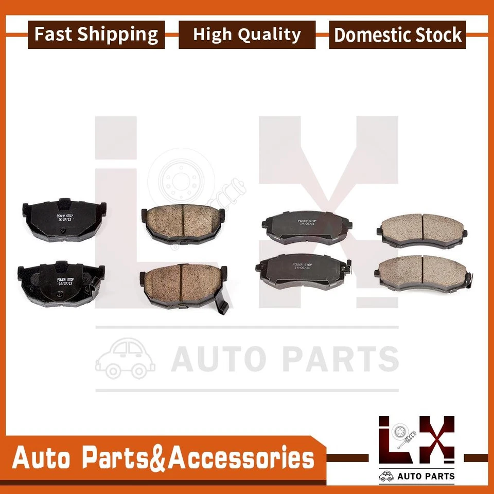 Комплект передних задних левых и правых тормозных колодок Power Stop для Nissan Stanza 1992 1991 1990 - Изображение 1 из 3