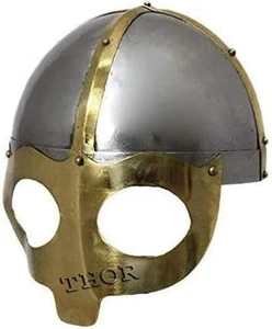 Medieval Viking MASK Deluxe Helmet Fits Almost Rustic Vintage Halloween Cosplay. - Foto 1 di 5