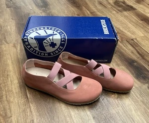 Birkenstock Womens Sz 7 EU 38 Narrow Santa Ana Pink Nubuck Ballet Flats - Picture 1 of 7