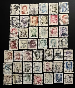 US Used set of 45 Great Americans issue Scott 1844/ /2195 includes 2-$1 and 1-$2 - Picture 1 of 1