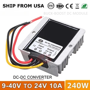 DC 10V 12V 19V 24V 30V TO 24V 10A DC-DC Buck Boost Power Converter Car Regulator - Picture 1 of 6