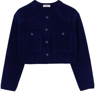 Chaqueta corta acolchada azul SANDRO NUEVA CON ETIQUETAS $445 abrigo, cárdigan. Elige talla Foto 1 de 4