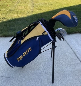 Top Flight XL J Junior Golf Club Set Blue/Yellow Bag Driver 9 Iron & Putter LH - Picture 1 of 24