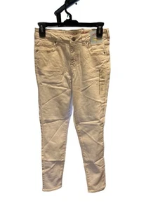 New Cat And Jack Girls Skinny Jeans Size 12 White Adjustable Waist Stretchy - Picture 1 of 3