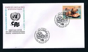 D463294 United Nations Geneva Bureau FDC Endangered Species Hippo - Picture 1 of 1