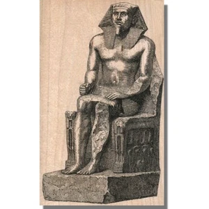 NUEVO sello de goma, estatua de faraón, medios de viaje piedra roca vacaciones pirámide Egipto - Imagen 1 de 2