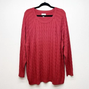 Suéter Croft & Barrow Fisherman para mujer 3X cápsula tejido con cable suave elástico acogedor - Imagen 1 de 12