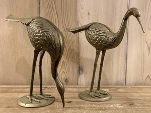 Set di gru pellicane vintage metà secolo in ottone decorazione uccellini MCM - Foto 1 di 10