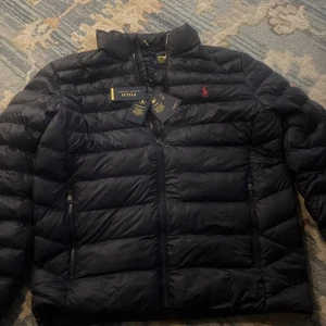 Polo Ralph Lauren Men FullZip Packable Blue Puffer Jacket, Size Medium 248$ NWT - Picture 1 of 11