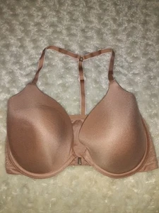 Sujetador Betsy Johnson Beige Desnudo Encaje Trasero Cierre Frontal Talla 34DD - Imagen 1 de 6
