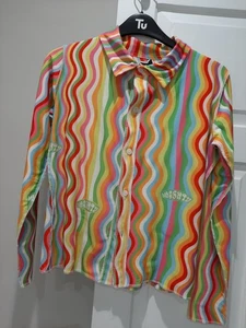 Stunning designer squiggly rainbow shirt/blouse by OMIGHTY - Picture 1 of 10