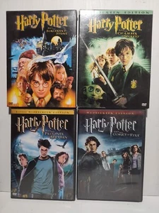 Harry Potter 1-4 - DVD Used Sorcerers Stone, Chamber of Secrets, Prisoner of Azk - Picture 1 of 2