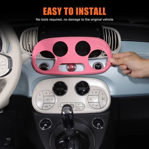 Car Air Condition Switch Button Frame Trim For Fiat 500 2016-2022 ABS Pink Cover - Picture 1 of 12