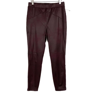 Free People Medium Wine Maroon Midnight Vegan Faux Suede Leggings Women New - Picture 1 of 5