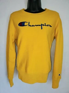 Felpa Champion Donna Autentica Abbigliamento Sportivo Giallo Medium  - Foto 1 di 5